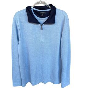 Banana Republic Quarter Zip Sweater Mens Extra Large XL Blue Grandpa Preppy